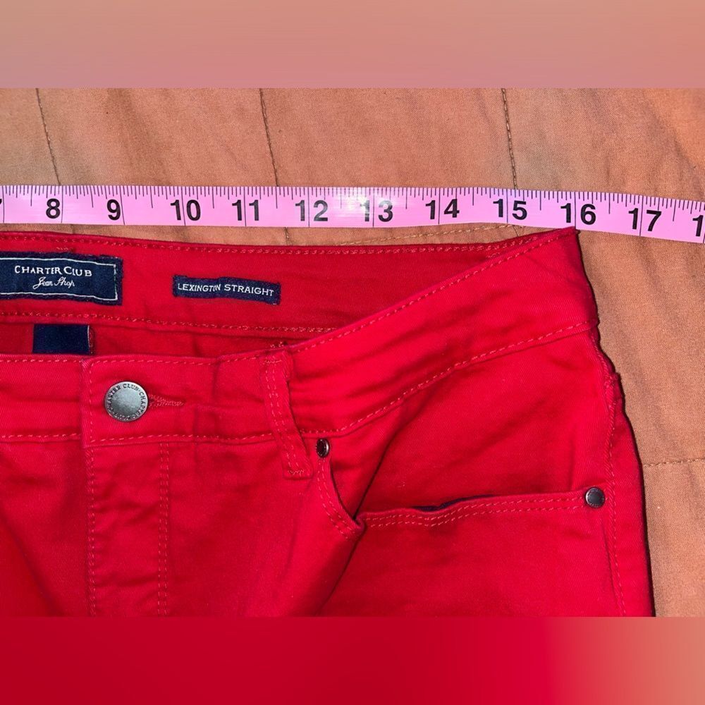 Charter Club Women's Lexington Straight-Leg Jeans Red Size 10 - Picture 7 of 9